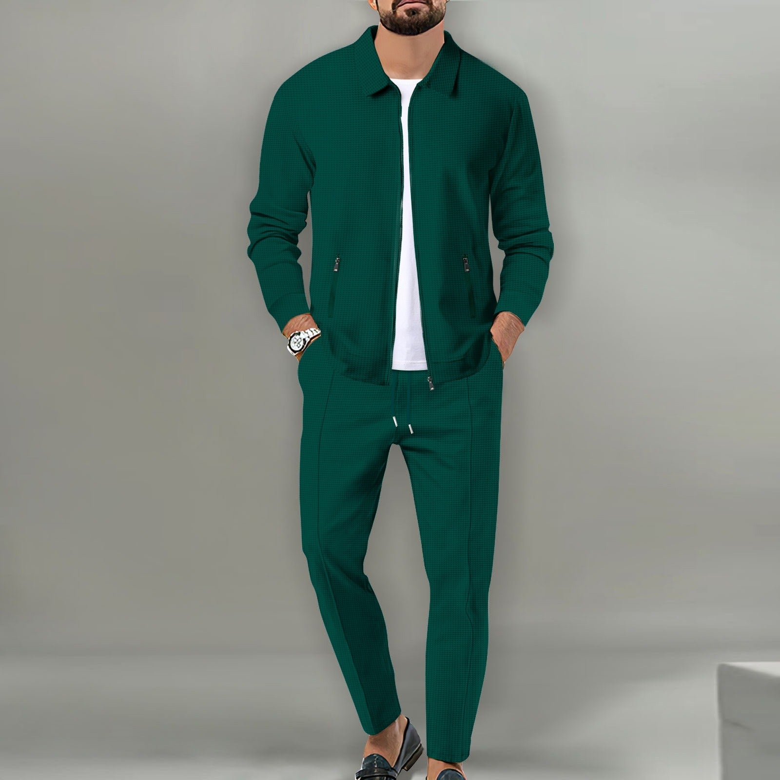 Heren Tracksuit Set met Volledige Rits en Lichtgewicht Comfortabele Pasvorm 4