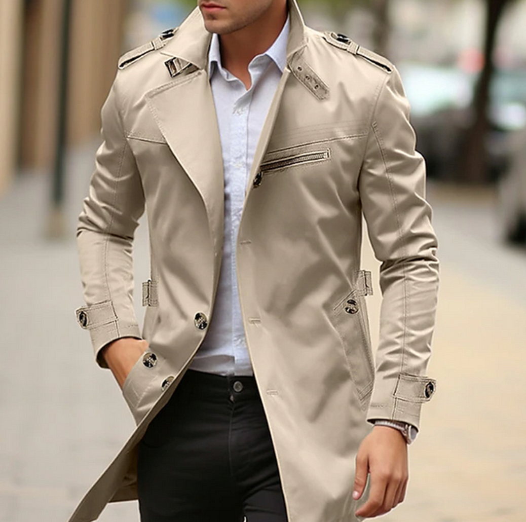 Heren Trenchcoat met Elegante Ontwerpen en Lichtgewicht Comfort 0