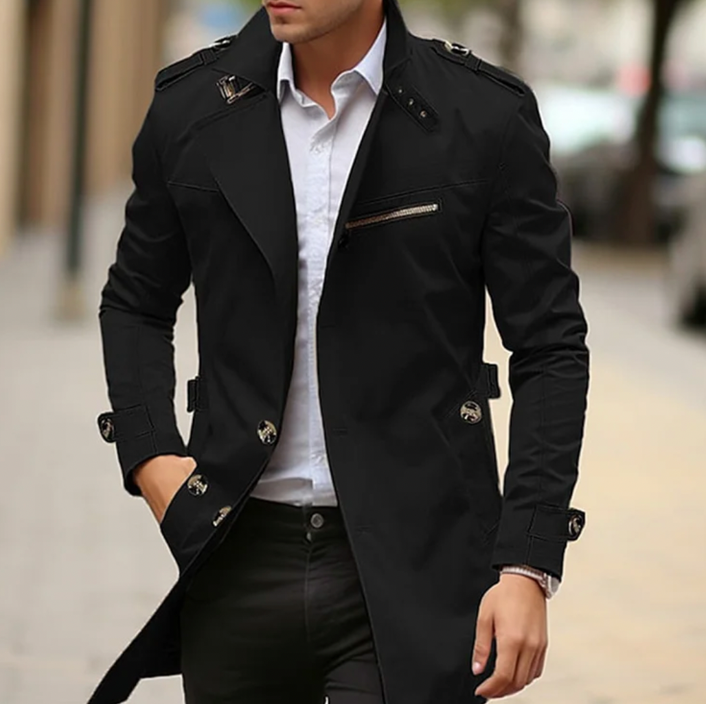 Heren Trenchcoat met Elegante Ontwerpen en Lichtgewicht Comfort 1