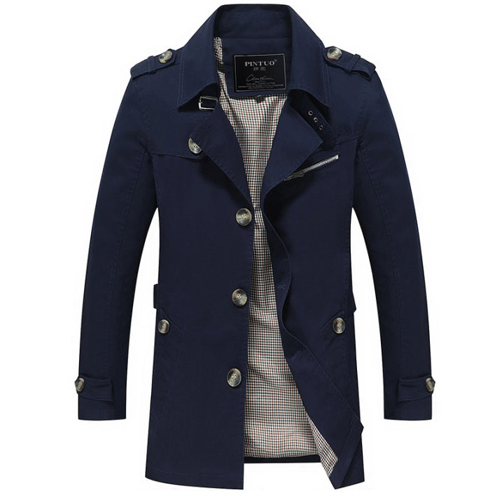 Heren Trenchcoat met Waterdichte Bescherming en Tijdloos Ontwerp 1