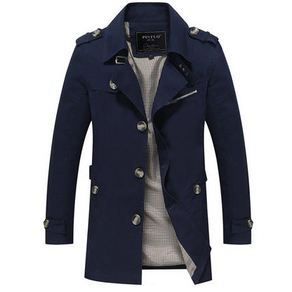 Heren Trenchcoat met Waterdichte Bescherming en Tijdloos Ontwerp 1