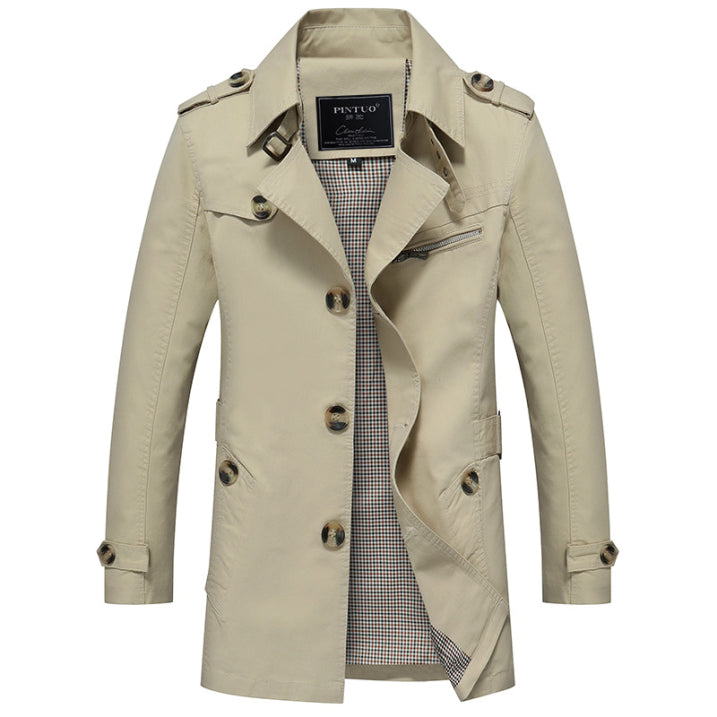 Heren Trenchcoat met Waterdichte Bescherming en Tijdloos Ontwerp 3