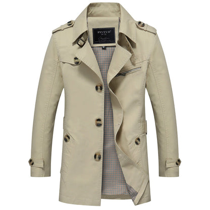 Heren Trenchcoat met Waterdichte Bescherming en Tijdloos Ontwerp 3