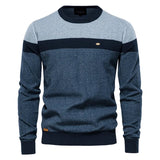 Heren Casual Trui met Ronde Hals en Kleurblokken