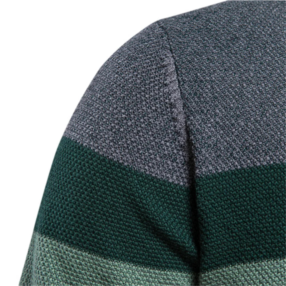 Heren Casual Trui met Ronde Hals en Kleurblokken