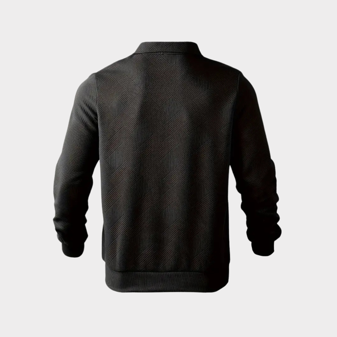 Heren Trui met Kwart Rits en Geometrische Print voor Comfortabele Pasvorm 5