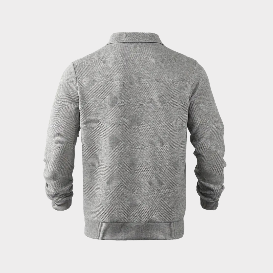 Heren Trui met Kwart Rits en Geometrische Print voor Comfortabele Pasvorm 7