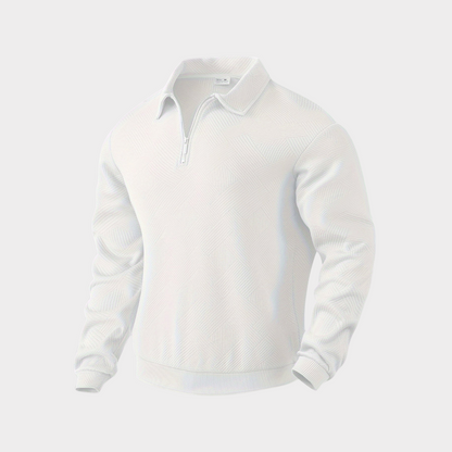 Heren Trui met Kwart Rits en Geometrische Print voor Comfortabele Pasvorm 8