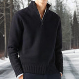 Heren Pullover Trui met Breistructuur en Kwarts Rits