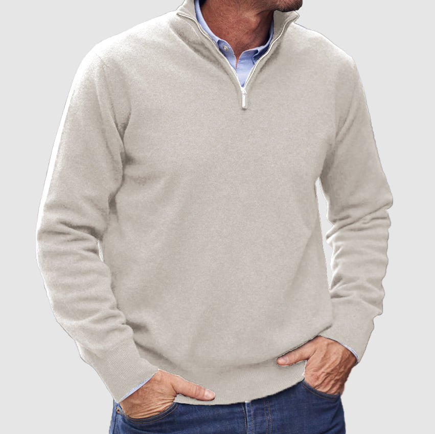 Heren Pullover Trui met Halve Rits