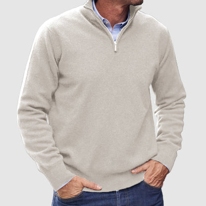 Heren Pullover Trui met Halve Rits
