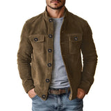 Heren Utility Jacket met Staande Kraag en Knoopsluiting