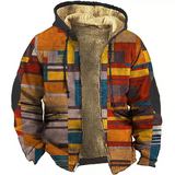 Heren Patchwork Vest met Fleece en Capuchon