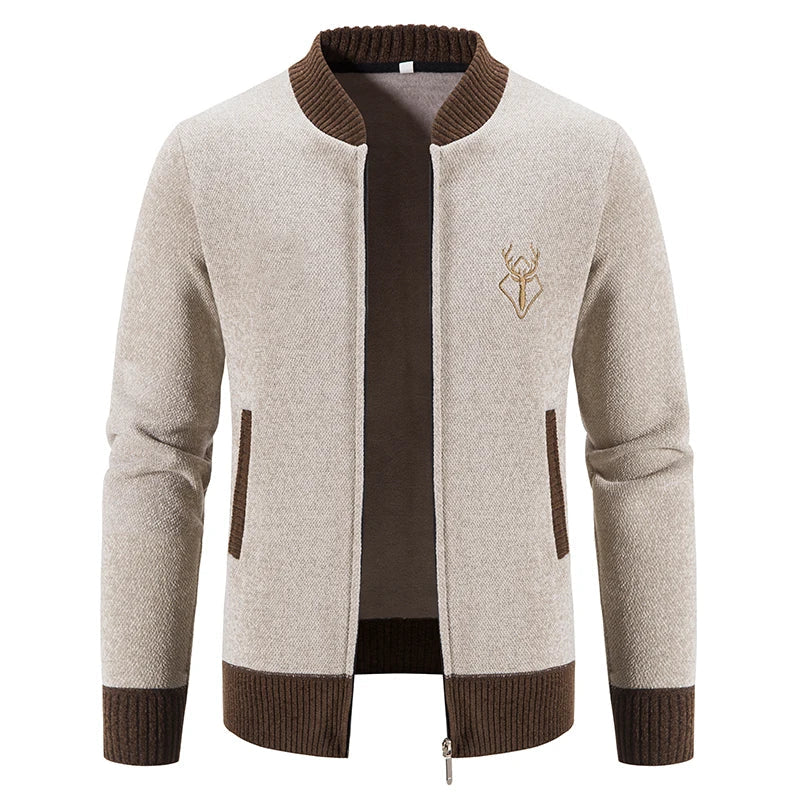 Heren Vest met Opstaande Kraag en Herticoon Beige