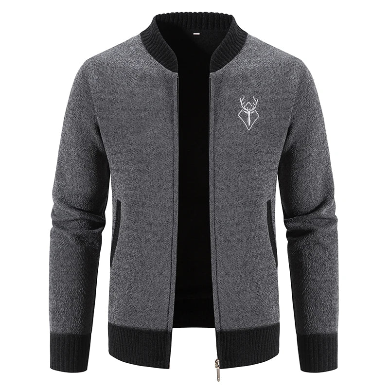 Heren Vest met Opstaande Kraag en Herticoon Donkergrijs