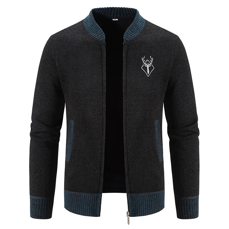 Heren Vest met Opstaande Kraag en Herticoon Zwart
