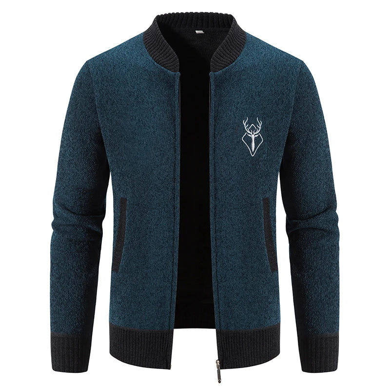 Heren Vest met Opstaande Kraag en Herticoon Donkerblauw