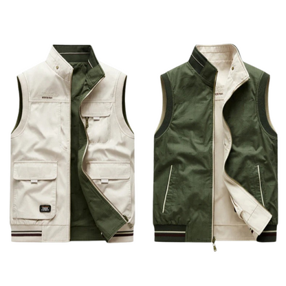 Heren Vest met Rits en Grote Utility Pockets 4
