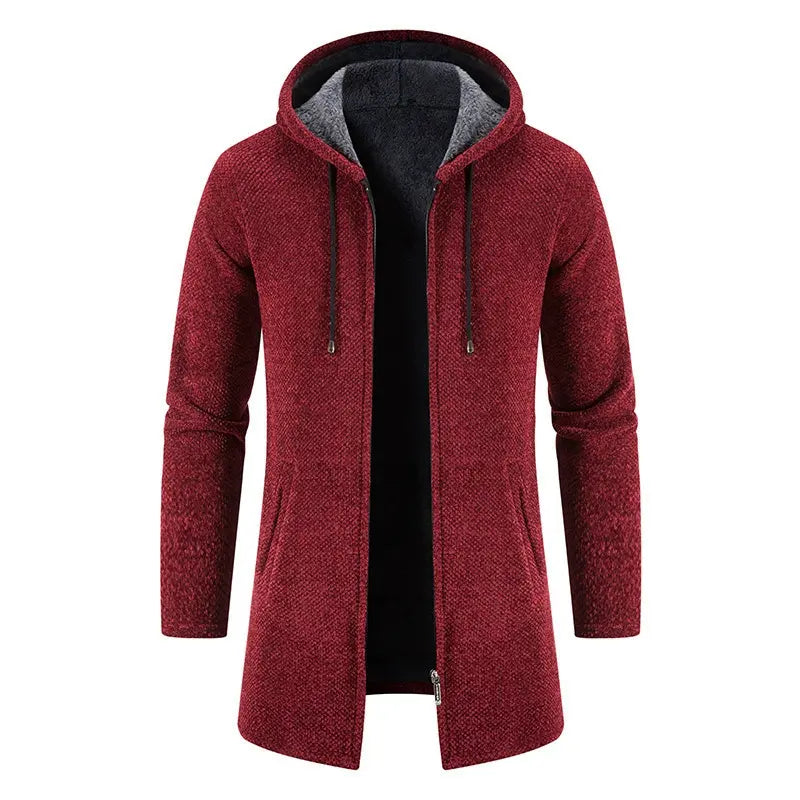 Heren Gebreid Cardigan Vest met Ritssluiting en Opstaande Kraag