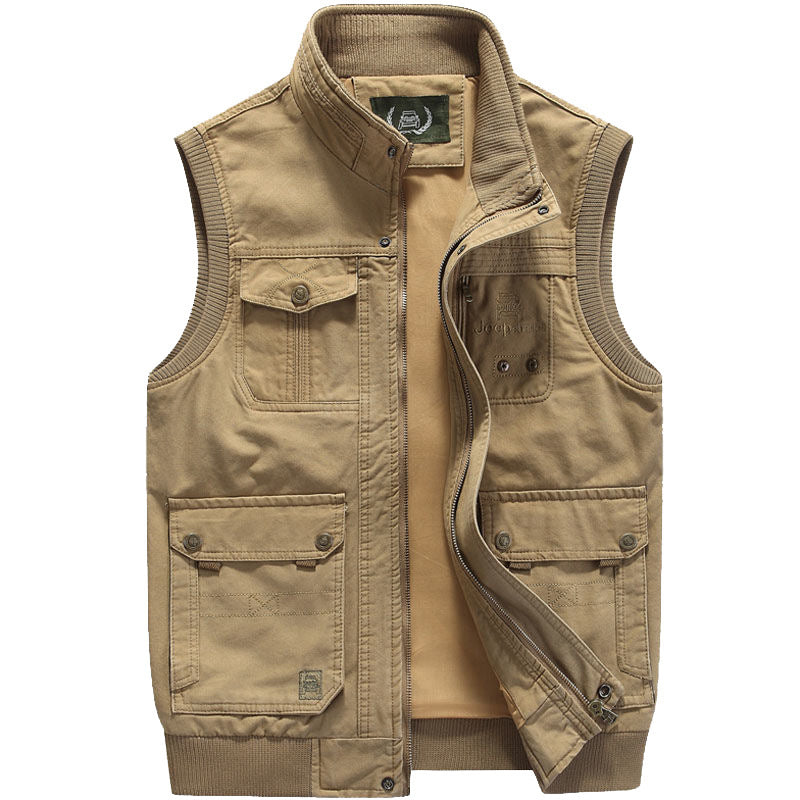 Heren Bodywarmer Vest met Rits Khaki