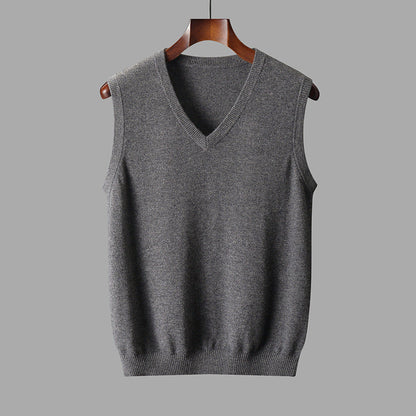 Heren Vest van Merino Wol met V-hals en Minimalistische Pasvorm 1