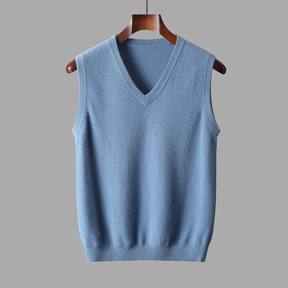Heren Vest van Merino Wol met V-hals en Minimalistische Pasvorm 2
