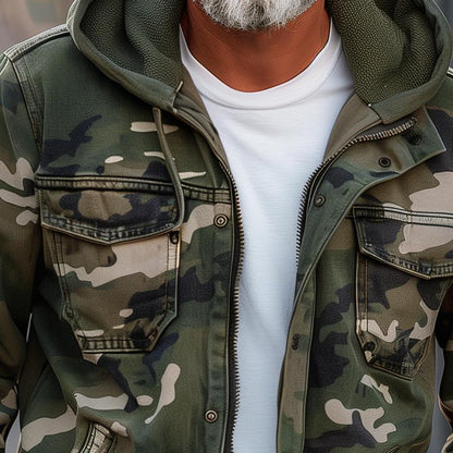 Heren Vrachtjas met Camouflagepatroon en Praktische Kap 2