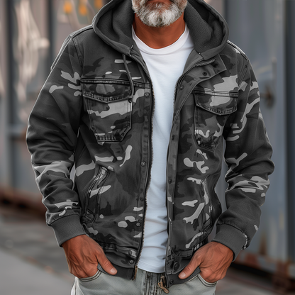 Heren Vrachtjas met Camouflagepatroon en Praktische Kap 4