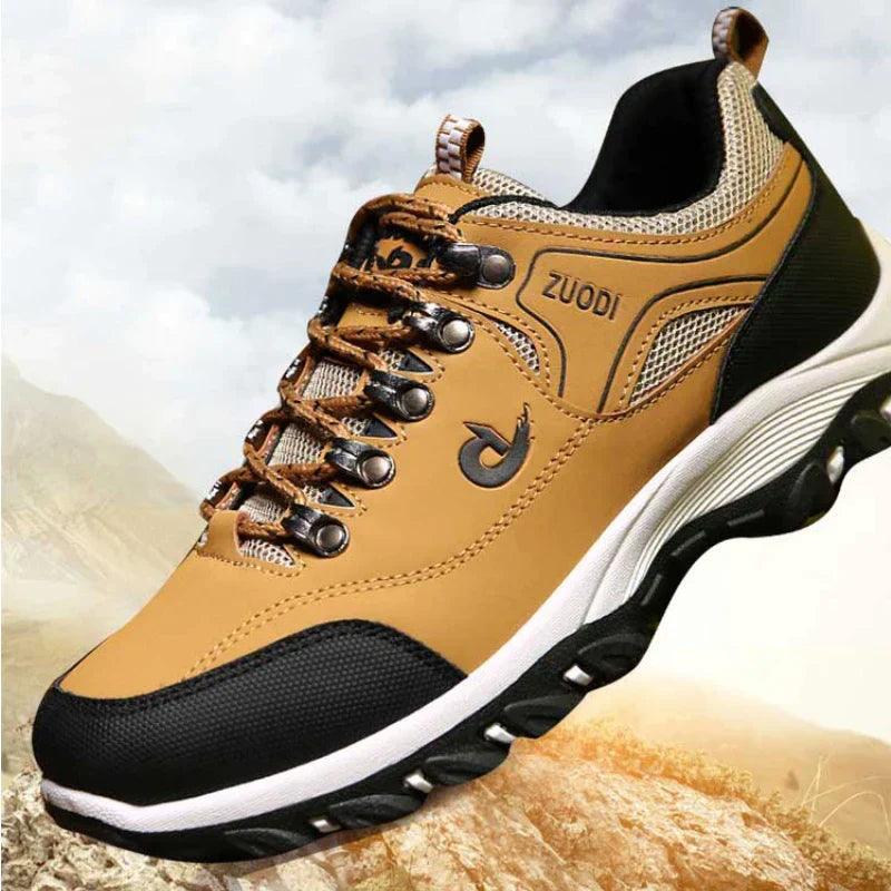 Heren Wandelschoenen met Vetersluiting, Contrasterende Zool en Profiel voor Winterse Omstandigheden
