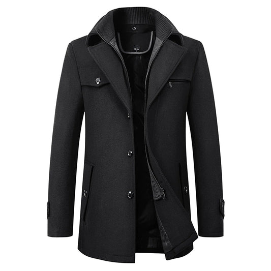 Heren Winterjack met Luxe Materialen en Verstelbare Rits 0