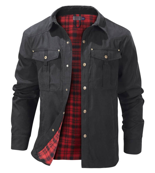 Heren Winterjack met Ruitpatroon en Comfortabele Pasvorm 0