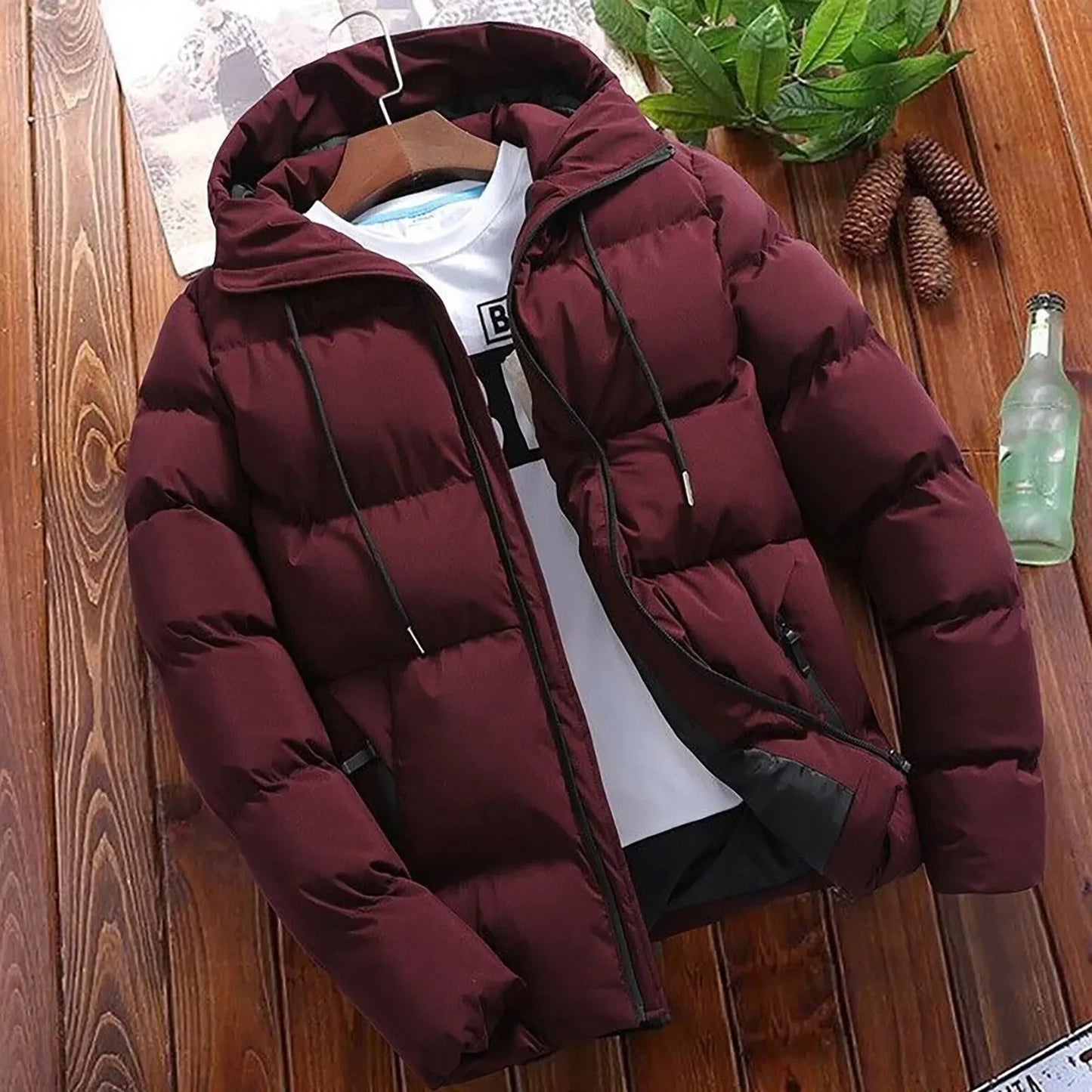 Heren Winterjas met Capuchon en Geïsoleerde Vulling 8