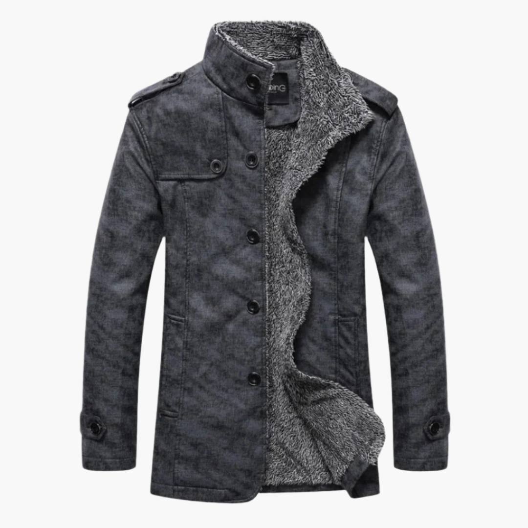 Heren Winterjas met Teddyvoering en Opstaande Kraag voor Comfortabele Outdoor Stijl 0