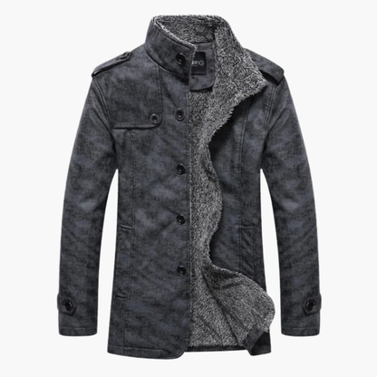 Heren Winterjas met Teddyvoering en Opstaande Kraag voor Comfortabele Outdoor Stijl 0