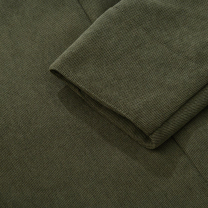 Heren Winterjas van Corduroy met Staande Kraag en Enkele Knopen 4