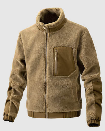 Heren Winterjas van Fleece met Sportief Design en Comfortabele Pasvorm 0