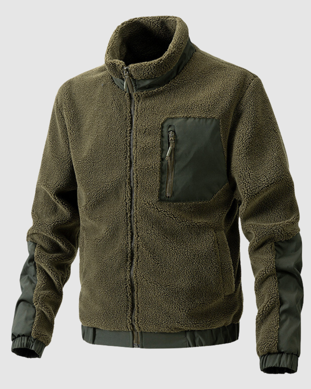 Heren Winterjas van Fleece met Sportief Design en Comfortabele Pasvorm 2