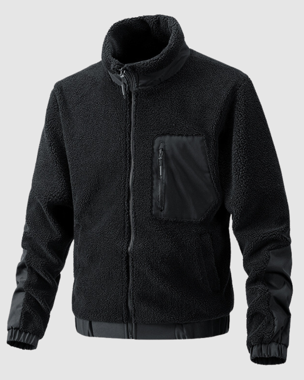 Heren Winterjas van Fleece met Sportief Design en Comfortabele Pasvorm 3