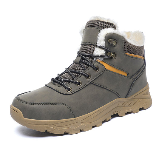 Heren Winterstiefels van Waterdicht Leer met Isolatie en Antislip Zool 0