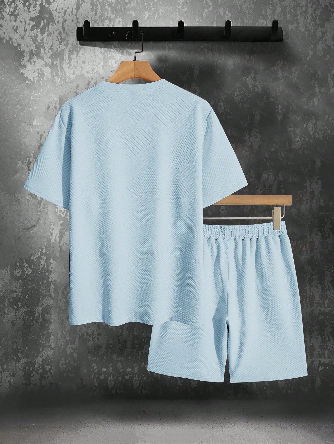 Heren Zomer Set met Korte Mouwen en Sportieve Shorts 2