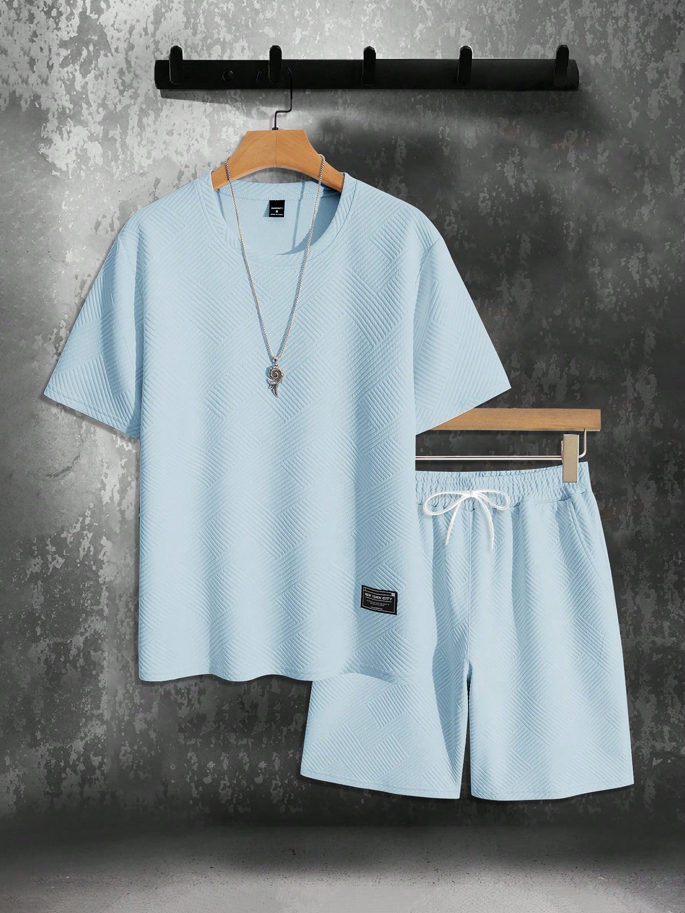 Heren Zomer Set met Korte Mouwen en Sportieve Shorts 4