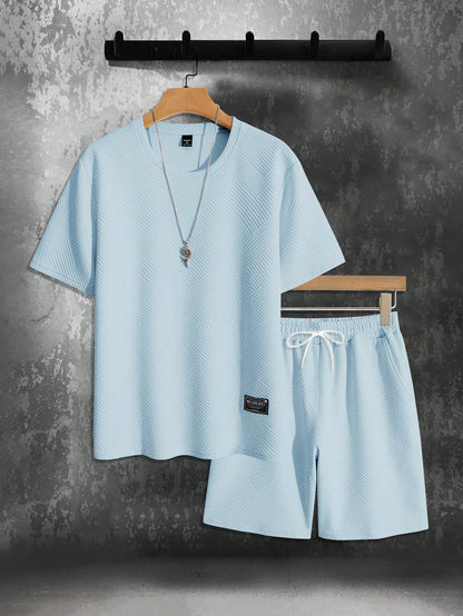 Heren Zomer Set met Korte Mouwen en Sportieve Shorts 4