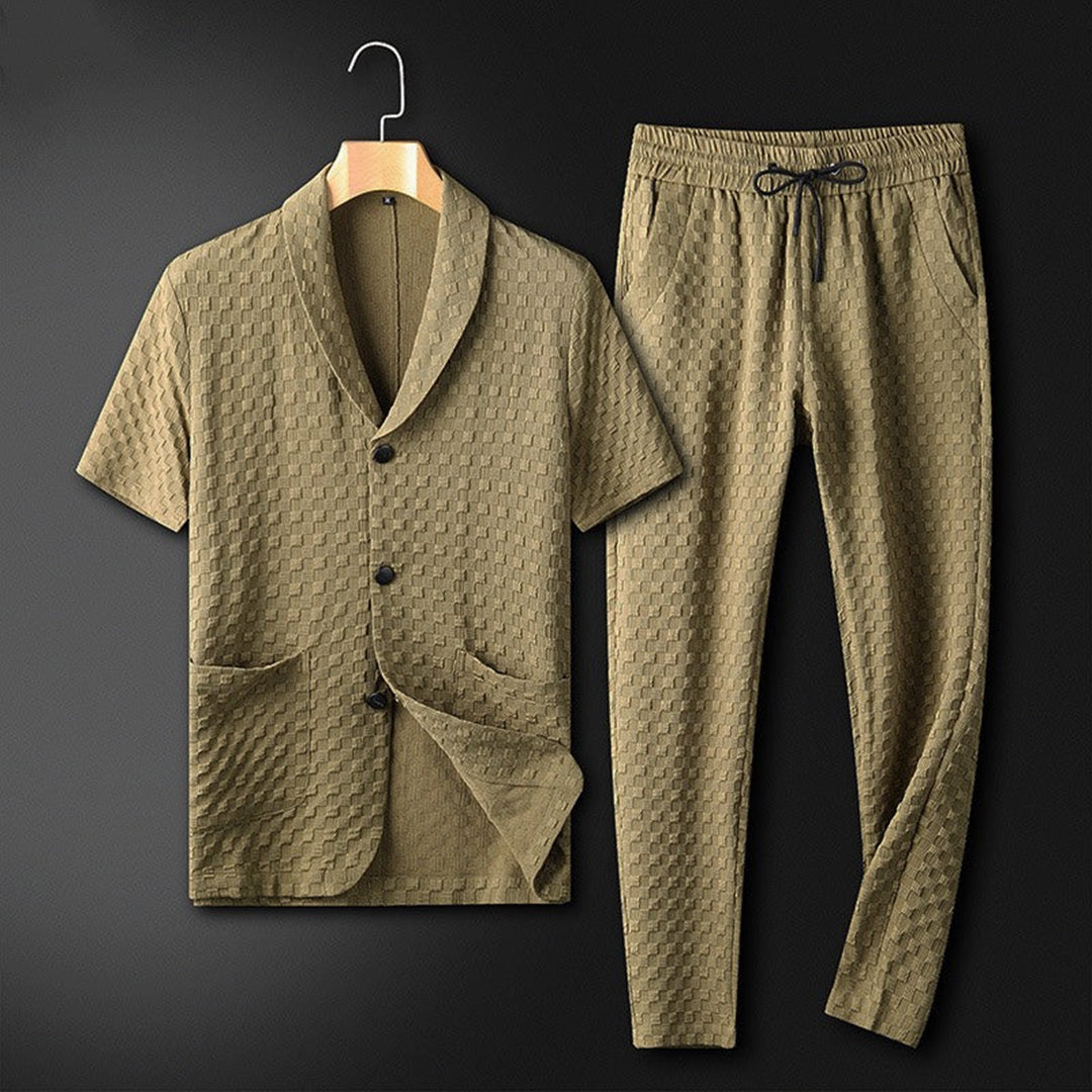 Heren Zomerset met Button-Down Overhemd en Joggers 0