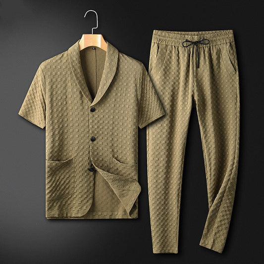 Heren Zomerset met Button-Down Overhemd en Joggers 0