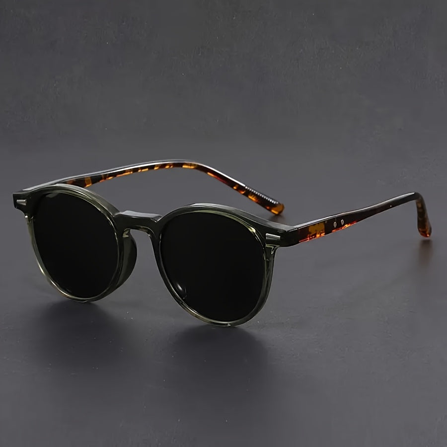 Heren Zonnebril met Ronde Frame Retro Design Groen