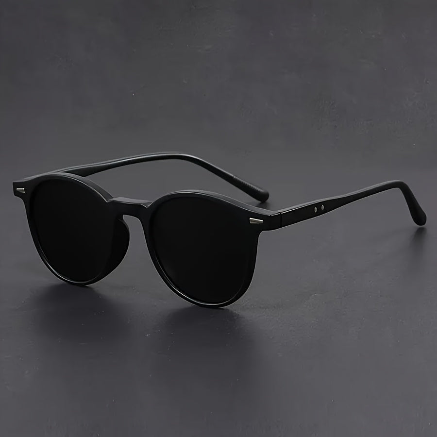 Heren Zonnebril met Ronde Frame Retro Design Zwart