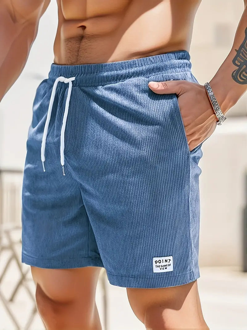 Heren Zwembroek met Elastische Taille en Verstelbaar Trekkoord Blauw