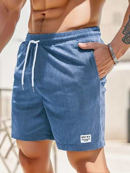 Heren Zwembroek met Elastische Taille en Verstelbaar Trekkoord Blauw