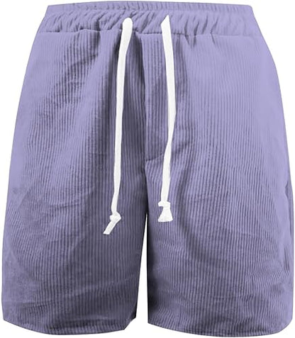 Heren Korte Broek van Corduroy met Stretch en Ribstructuur