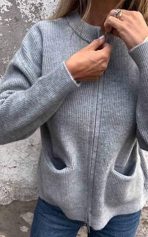 Dames Vest met Rits van Zachte Stof